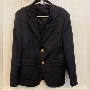 Brooks Brothers Fleece Blazer Jacket Boys Navy Blue 
Gold Buttons Wool Size 10